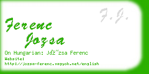 ferenc jozsa business card